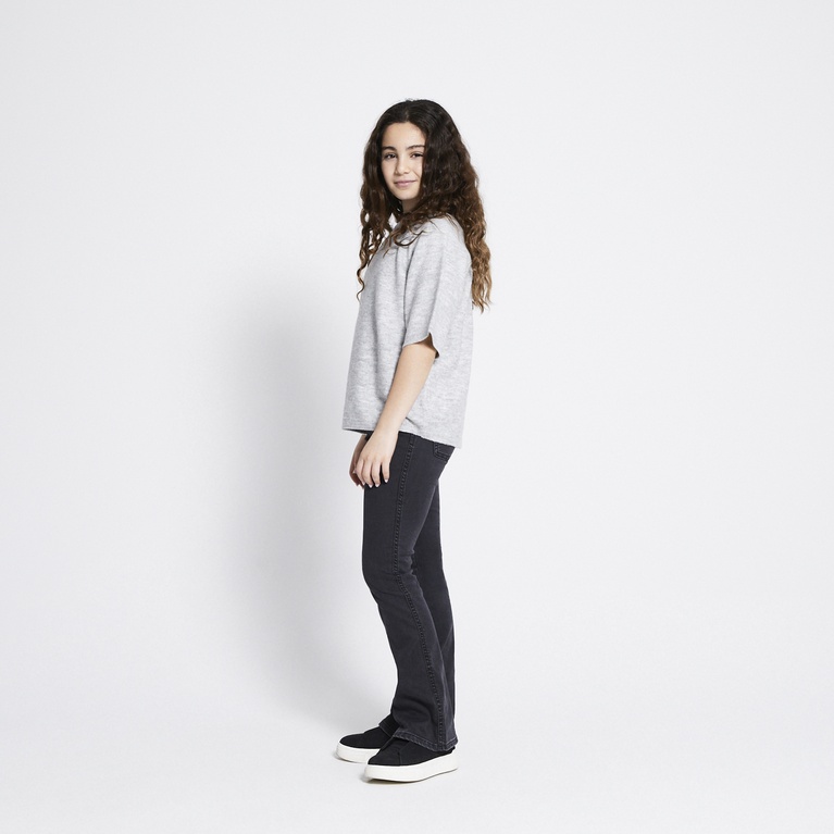 Basic knit tee "Knitted tee star" Grey Melange 2